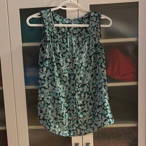 Gap Sleeveless Sheer Flowy Blouse 90’s Vintage EUC SZ XS💚💙